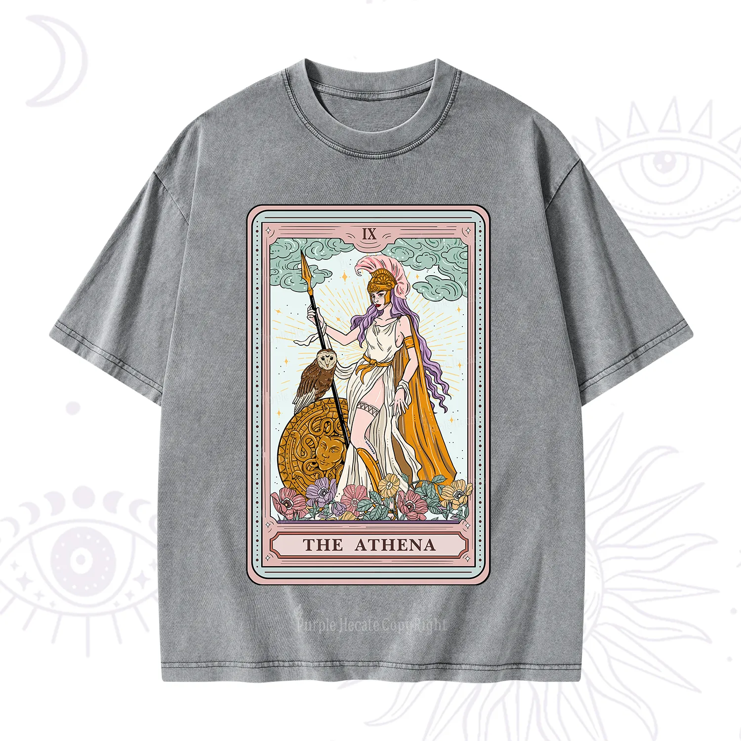 Purplehecate The Athena Tarot Washed T-Shirt