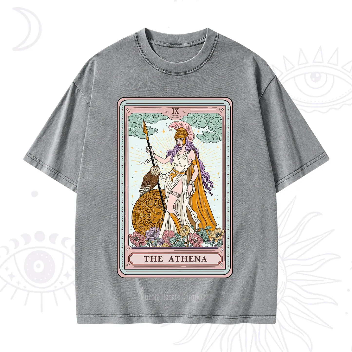 Purplehecate The Athena Tarot Washed T-Shirt