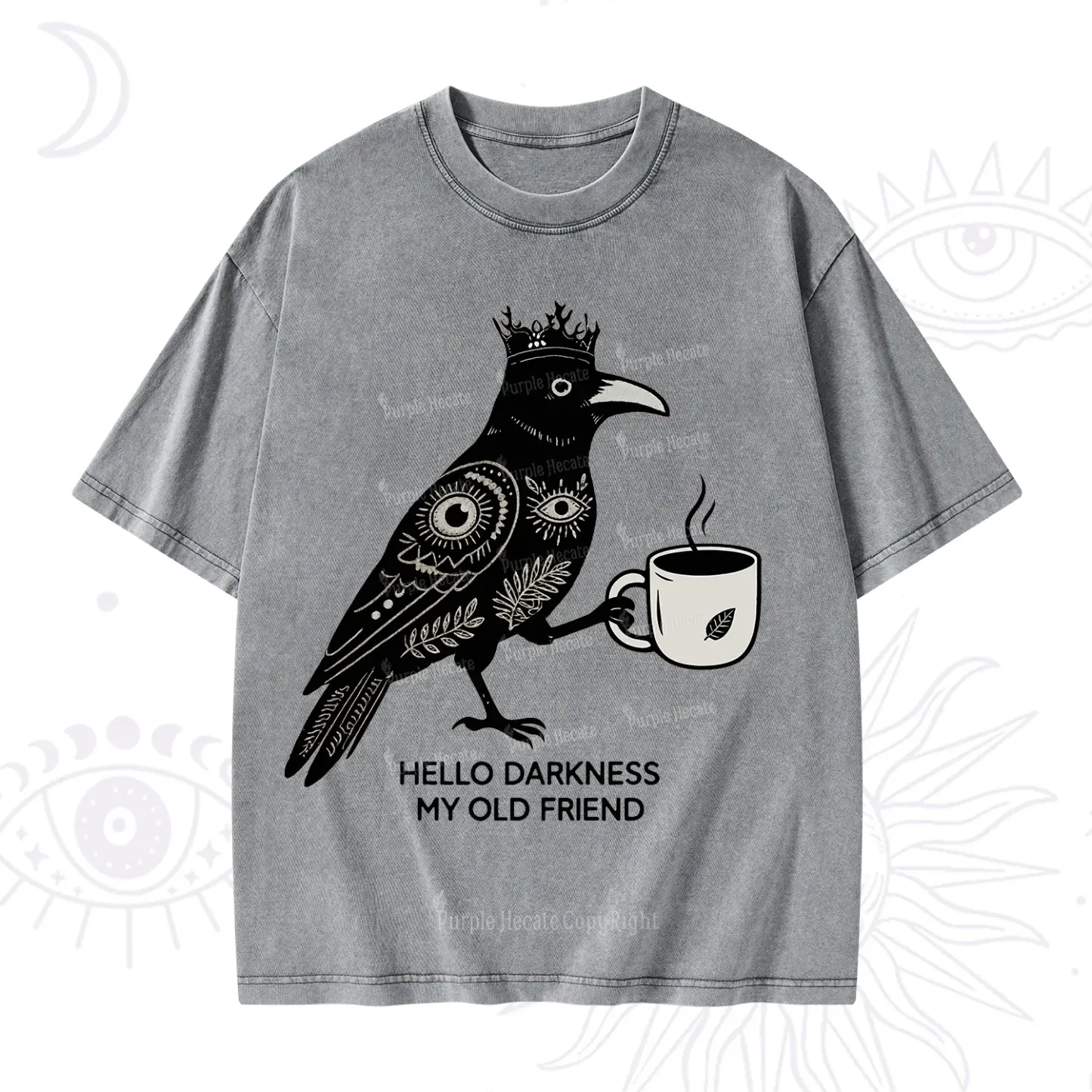 Purplehecate Hello Darkness My Old Friend Washed T-Shirt