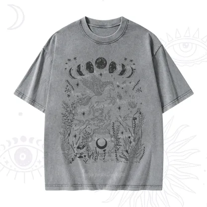 Purplehecate Celestial Pegasus Washed T-Shirt