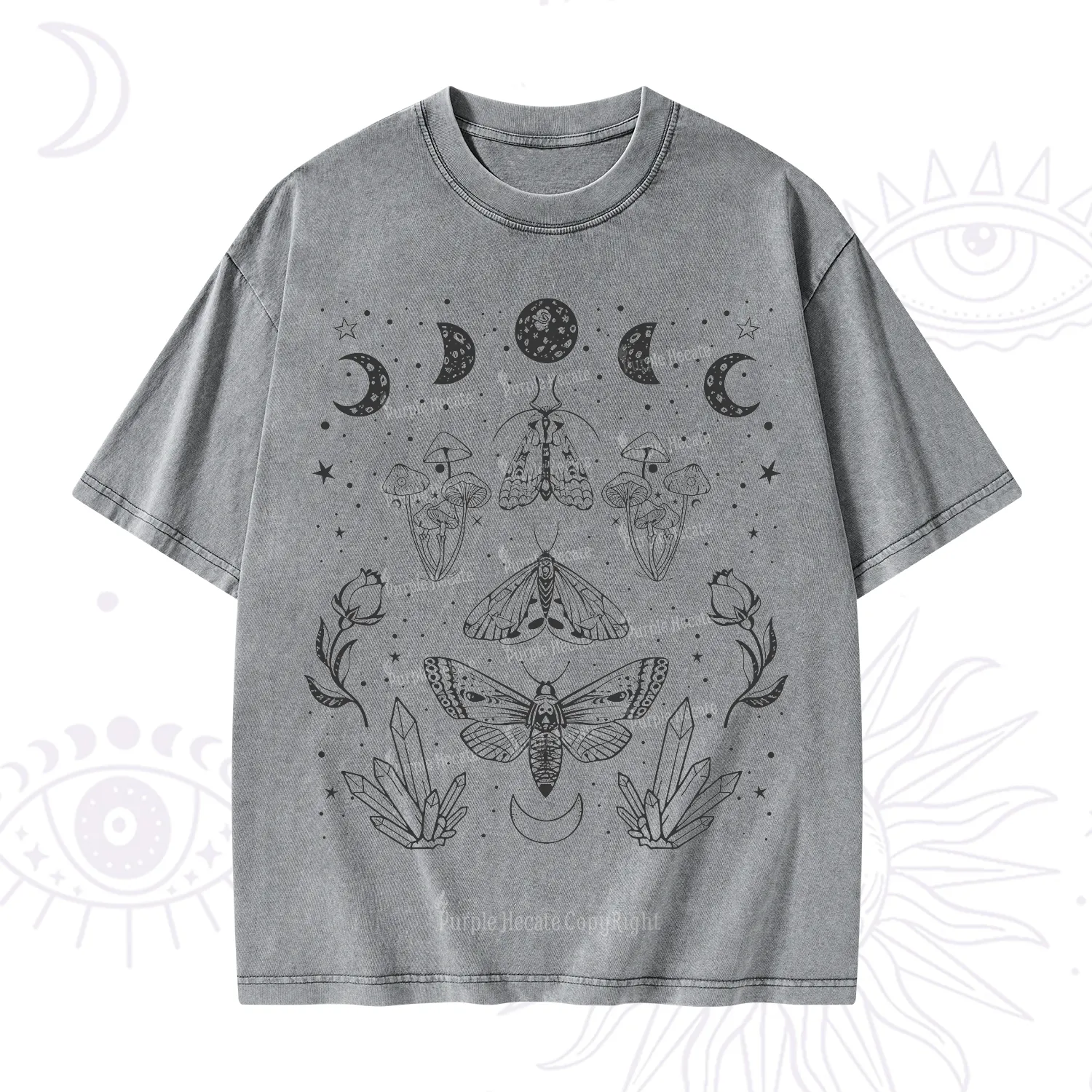 Purplehecate Mystical Moth Washed T-Shirt