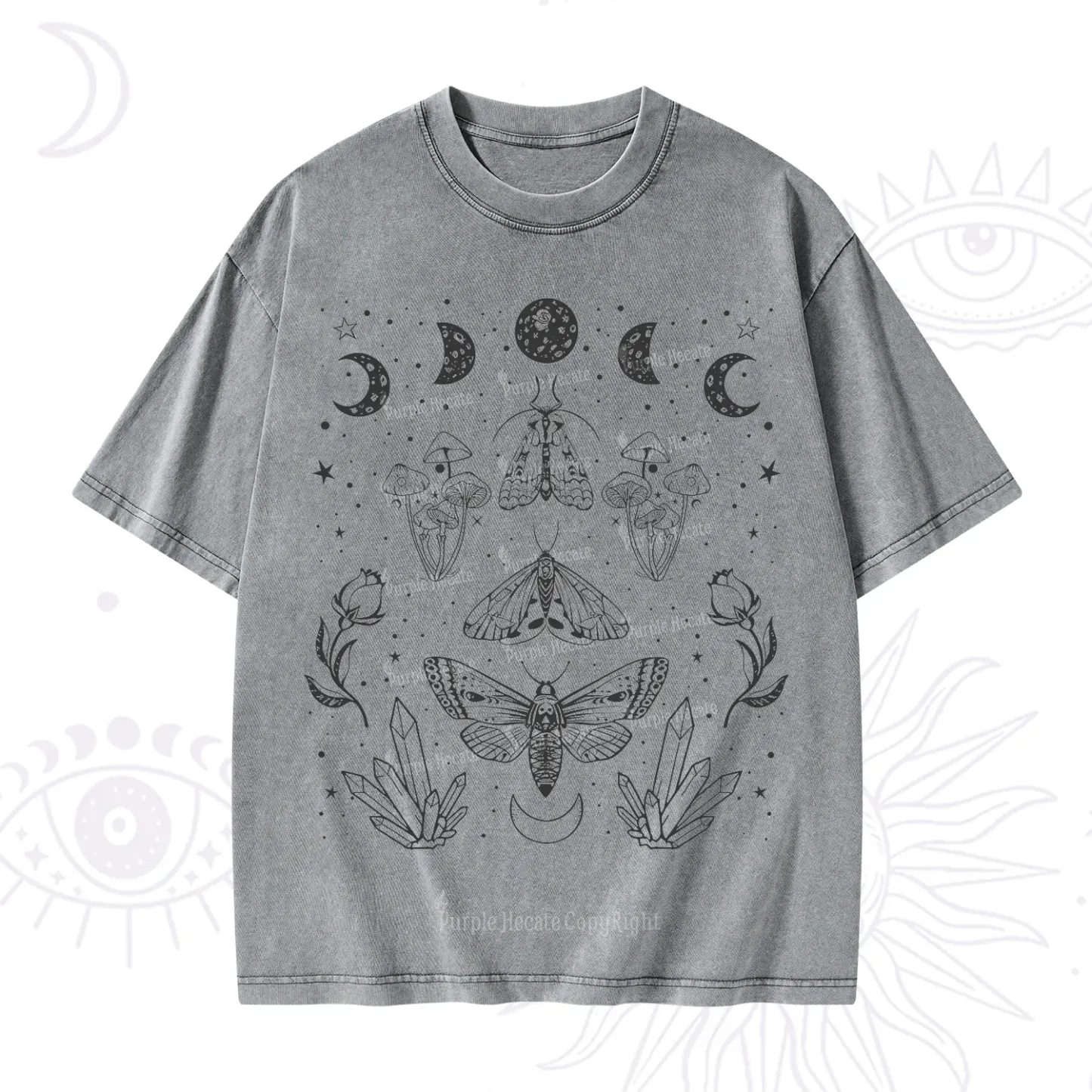 Purplehecate Mystical Moth Washed T-Shirt