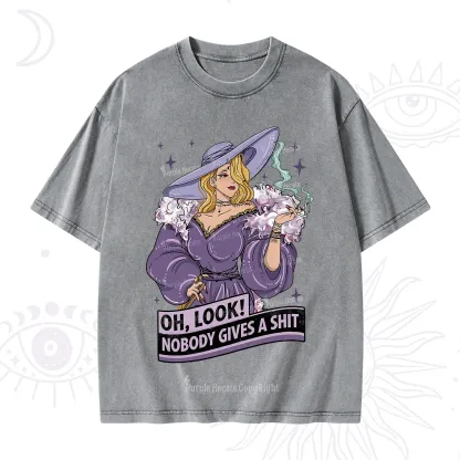 Purplehecate Oh Look Nobody Gives A Shit Washed T-Shirt
