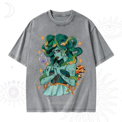 Purplehecate The Gorgon Medusa Washed T-Shirt