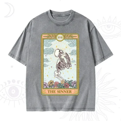 Purplehecate The Sinner Tarot Card Washed T-Shirt