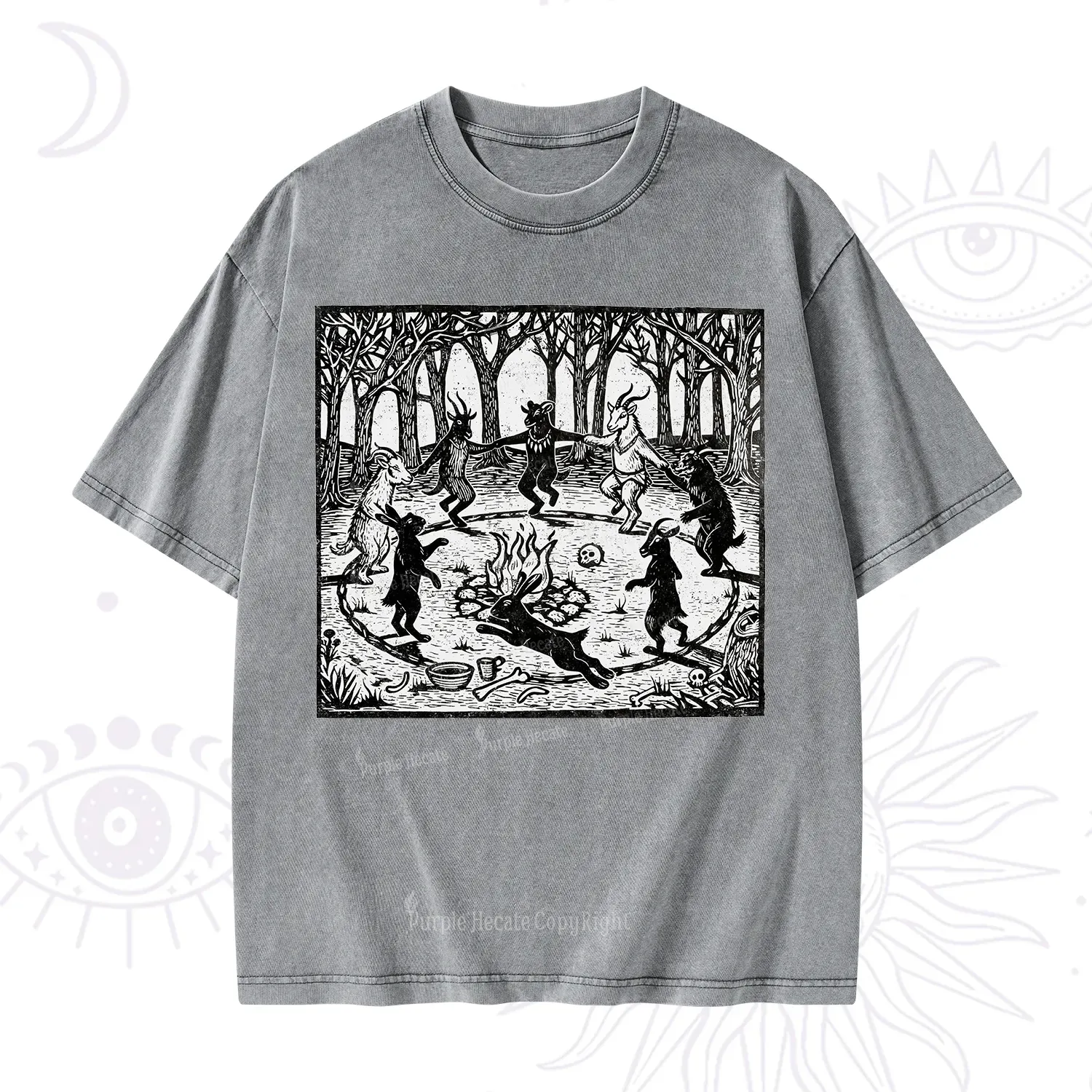 Purplehecate Woodland Rites of the Black Goat Washed T-Shirt
