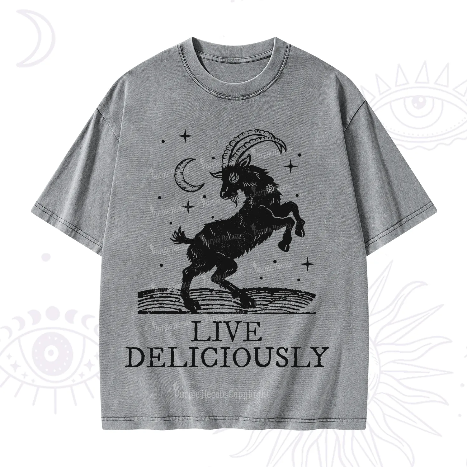 Purplehecate Live Deliciously Washed T-Shirt