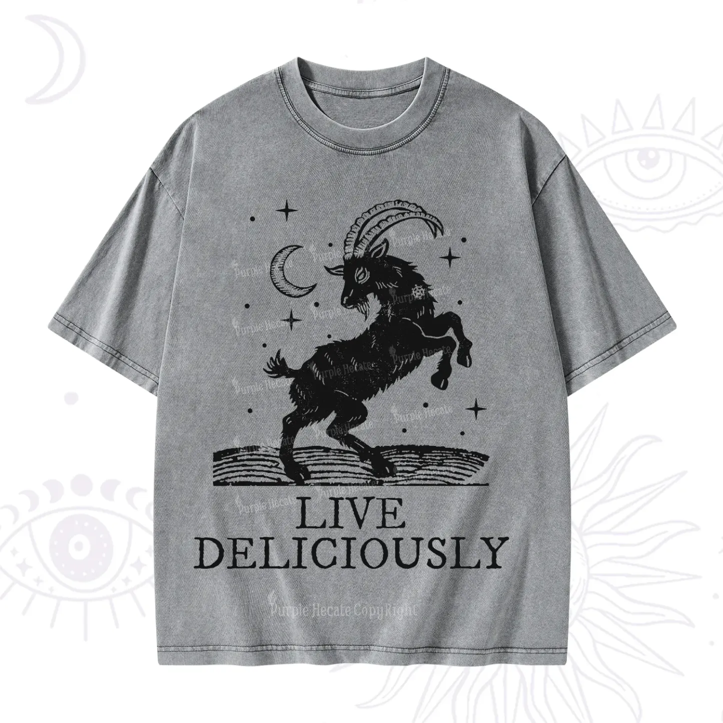 Purplehecate Live Deliciously Washed T-Shirt