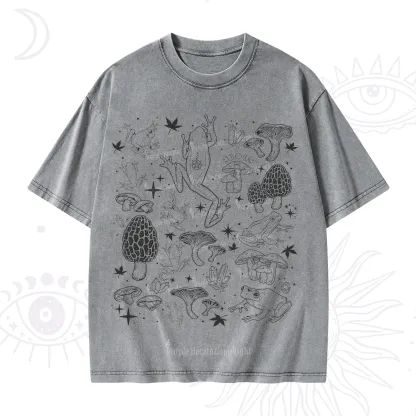 Purplehecate Frog and Mushroom Washed T-Shirt