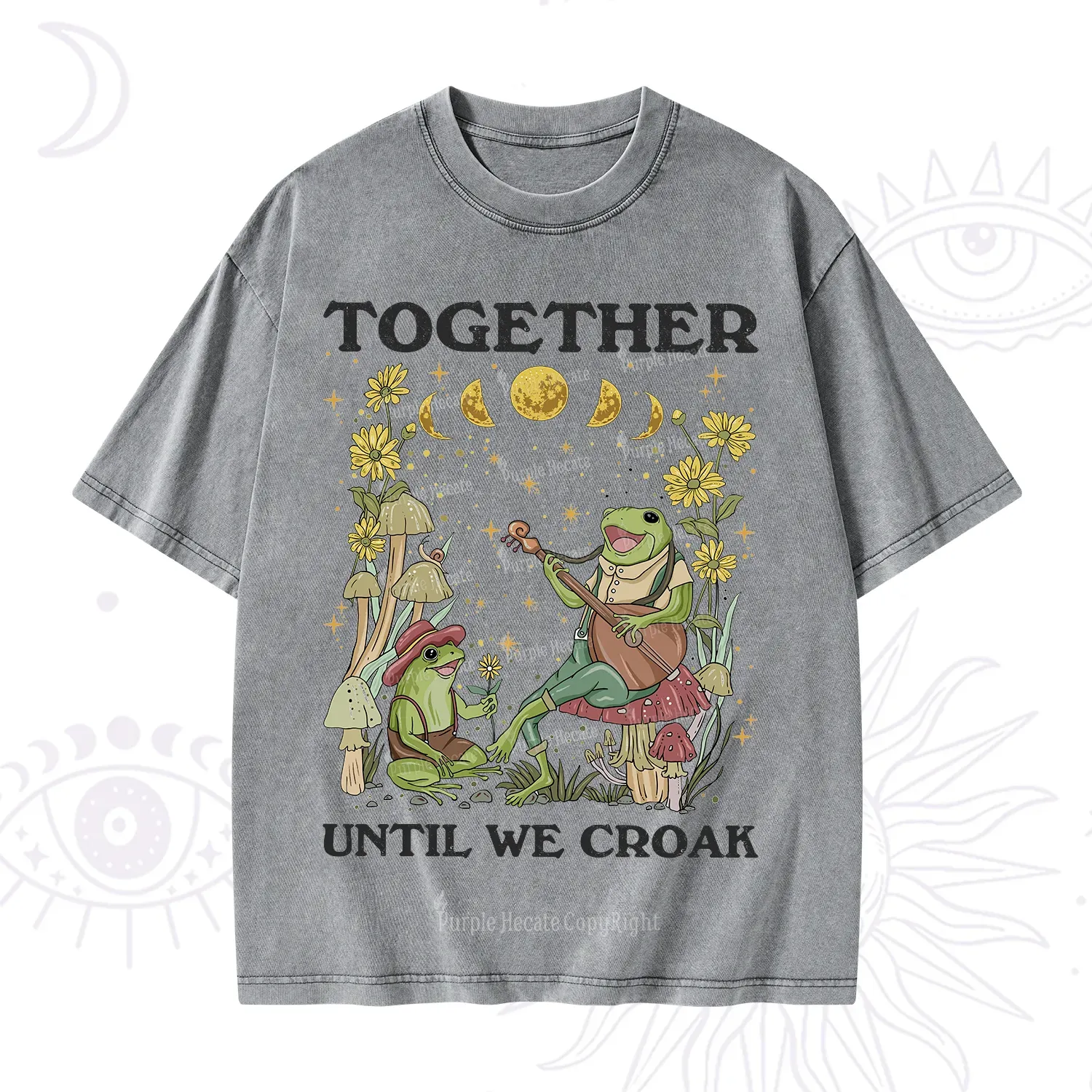 Purplehecate Together Until We Croak Frog Washed T-Shirt
