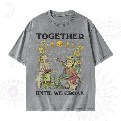 Purplehecate Together Until We Croak Frog Washed T-Shirt