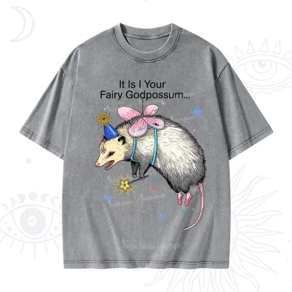 Purplehecate It Is I Your Fairy Godpossum Washed T-Shirt