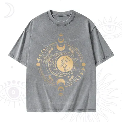 Purplehecate Mystic Moon And Sun Washed T-Shirt
