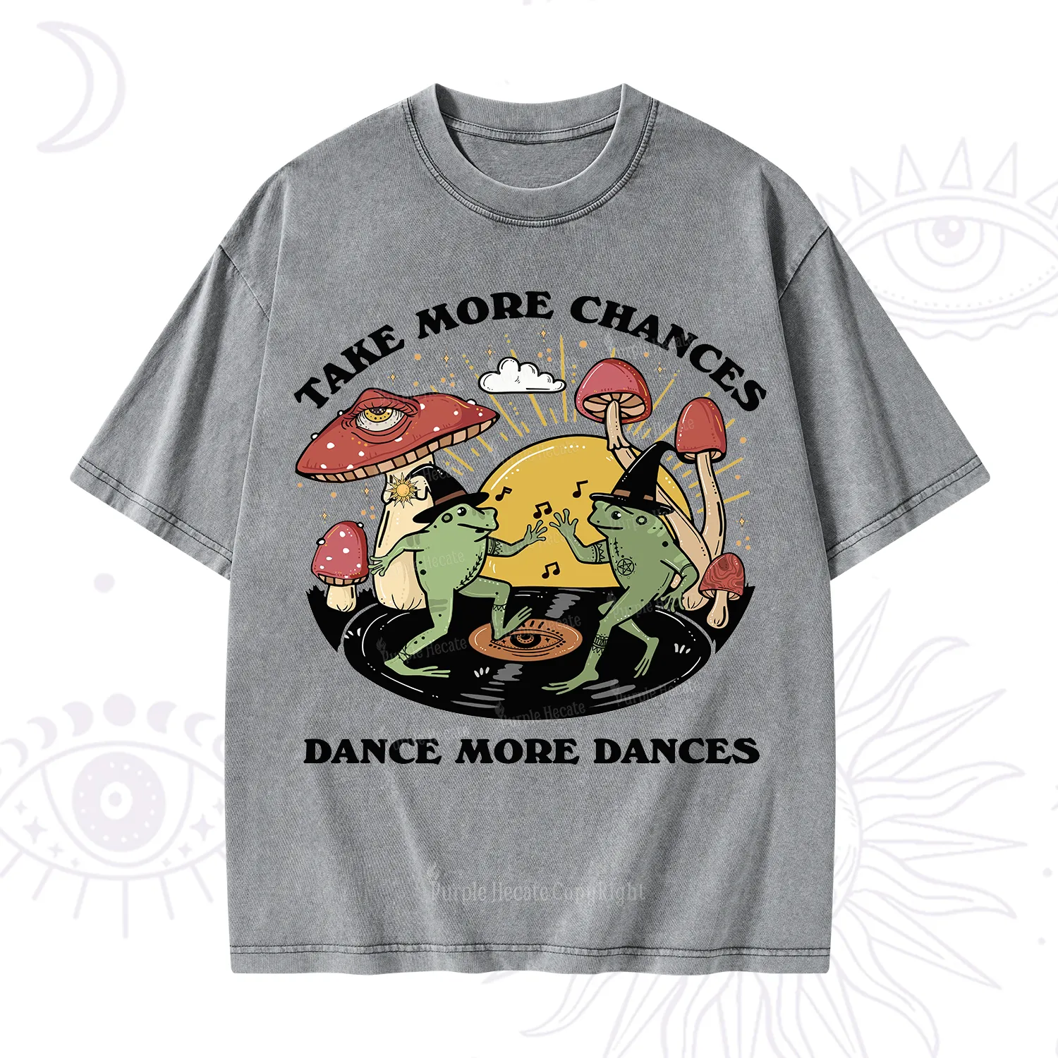 Purplehecate Dancing Frogs Washed T-Shirt