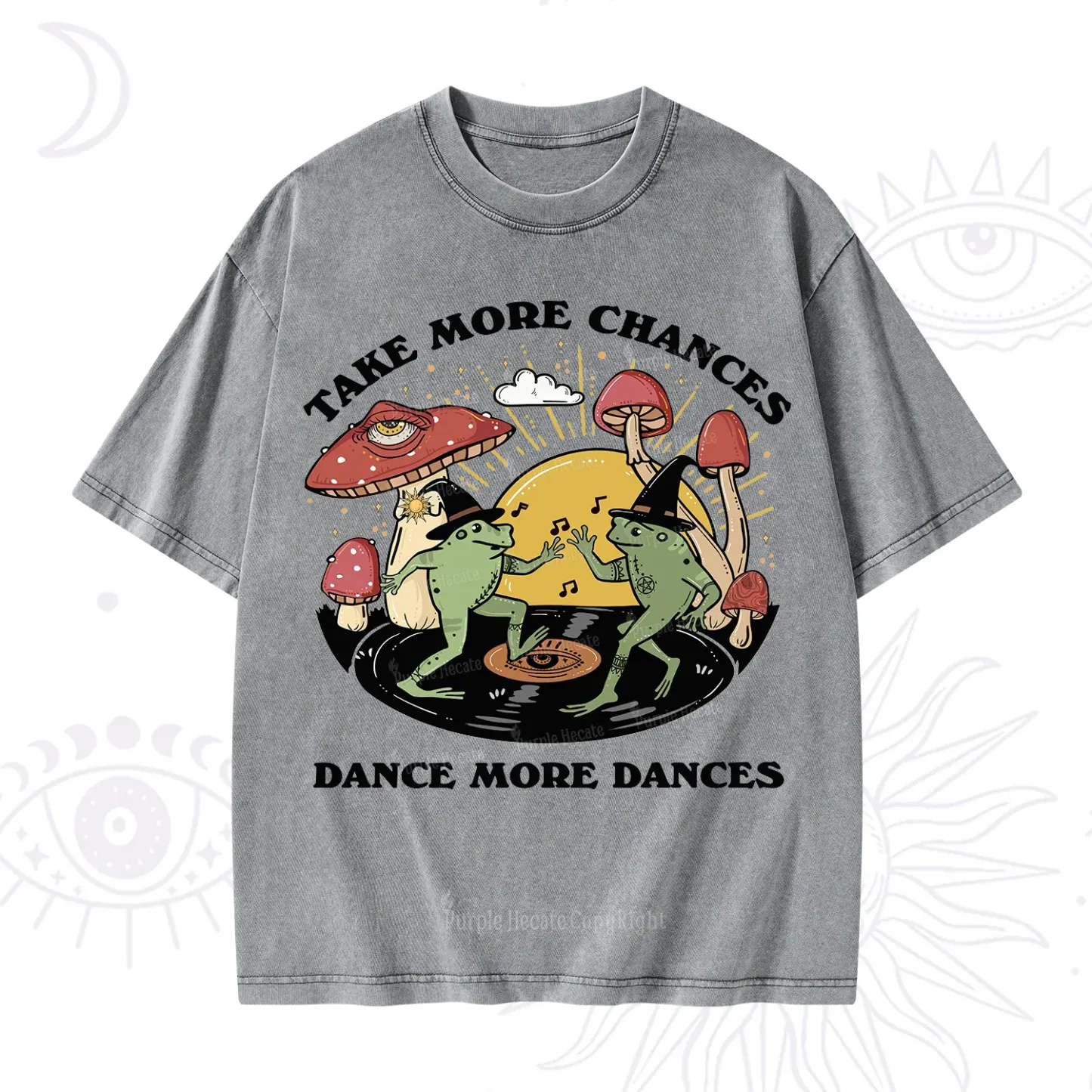 Purplehecate Dancing Frogs Washed T-Shirt