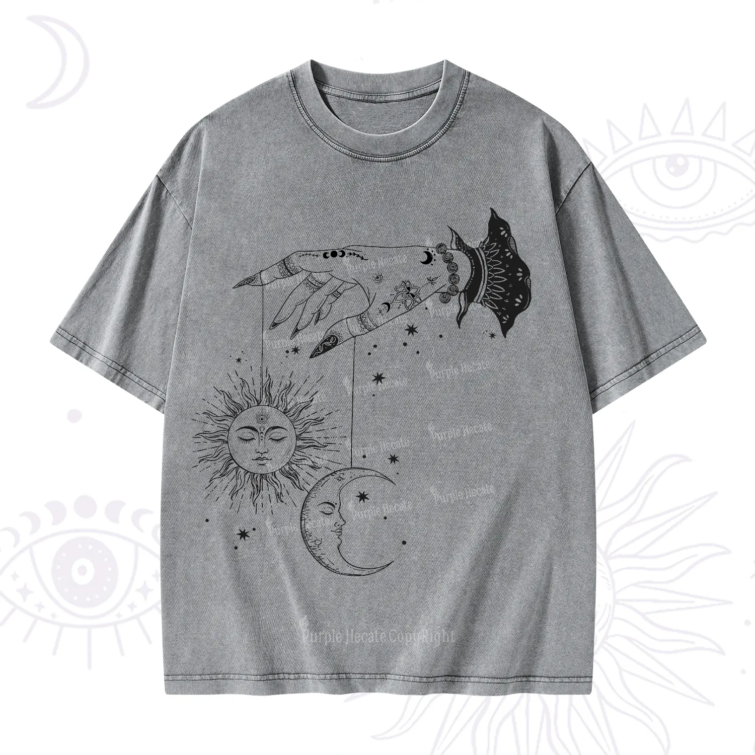 Purplehecate Witch's Sun and Moon Washed T-Shirt