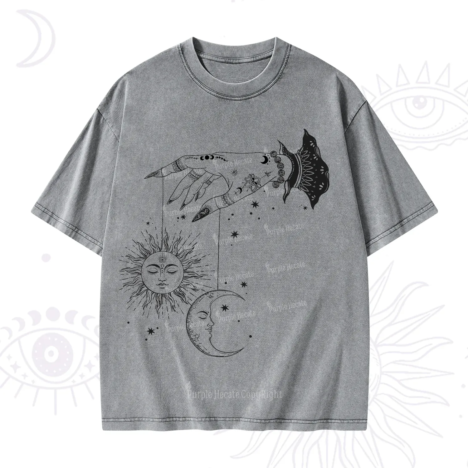 Purplehecate Witch's Sun and Moon Washed T-Shirt