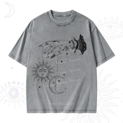 Purplehecate Witch's Sun and Moon Washed T-Shirt