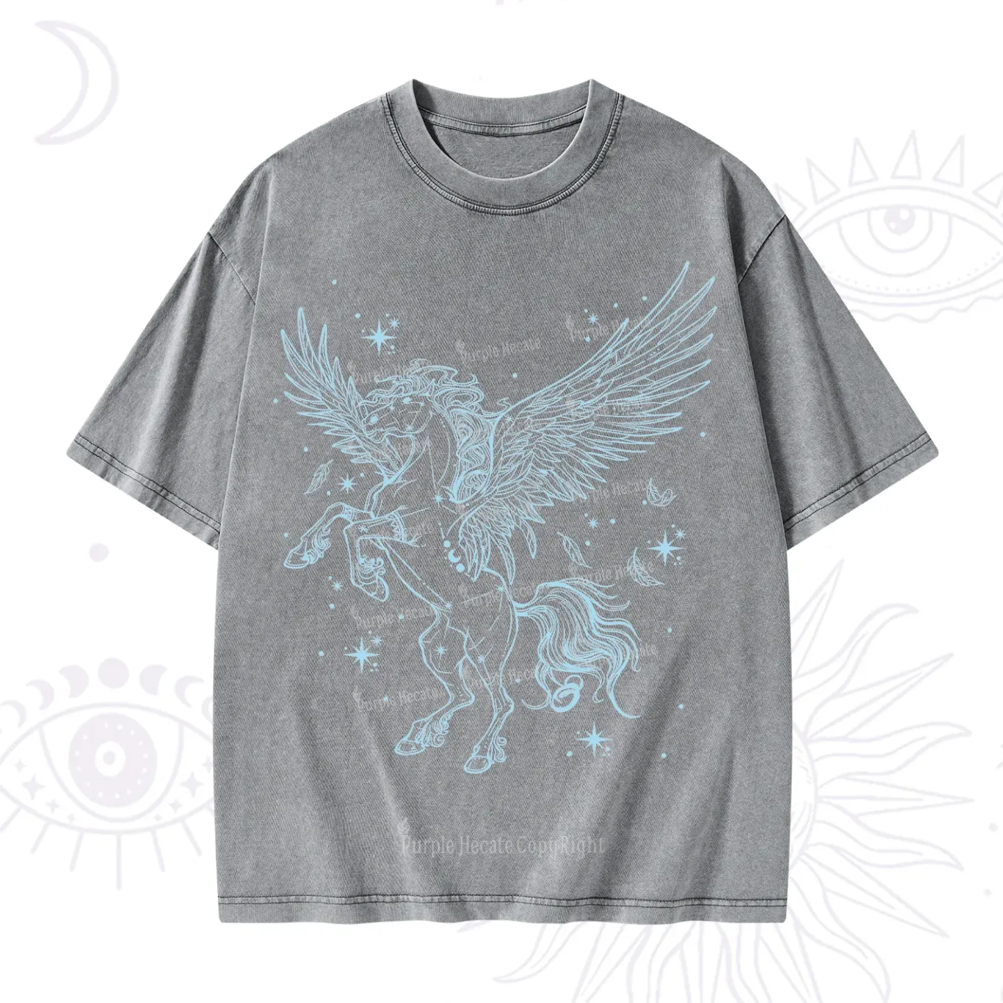 Purplehecate Celestial Pegasus Washed T-Shirt