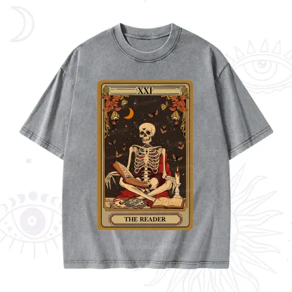Purplehecate The Reader Tarot Card Washed T-Shirt
