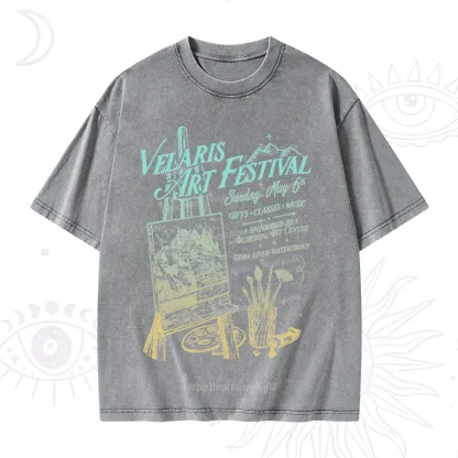 Purplehecate Starlight Court Art Show Washed T-Shirt