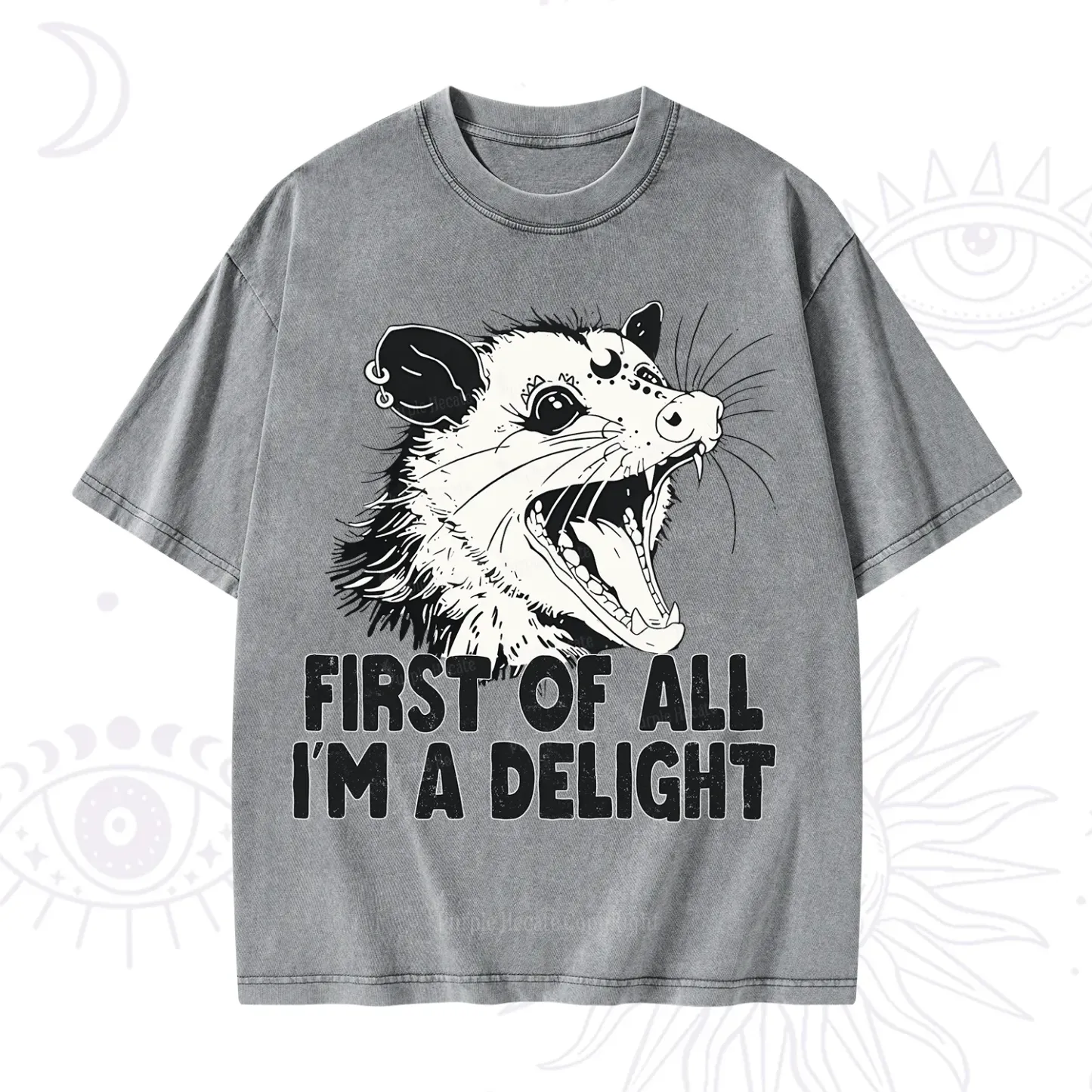 Purplehecate First Of All I'm A Delight Washed T-Shirt