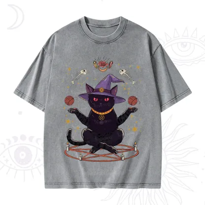 Purplehecate Meowitch Rituals Washed T-Shirt