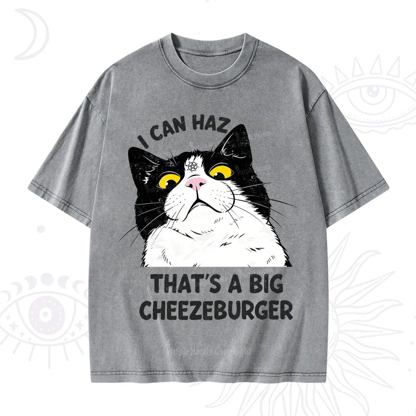 Purplehecate I Can Haz That's A Big Cheezeburger Washed T-Shirt
