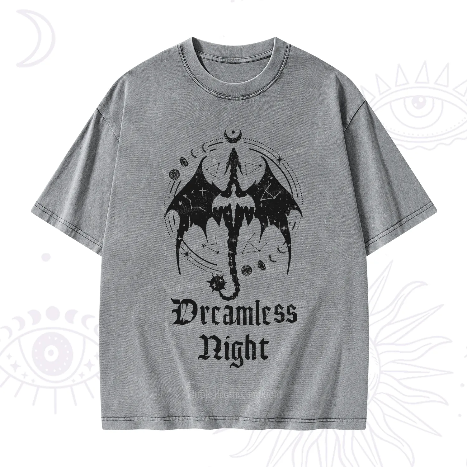 Purplehecate Dreamless Night Dragon Washed T-Shirt