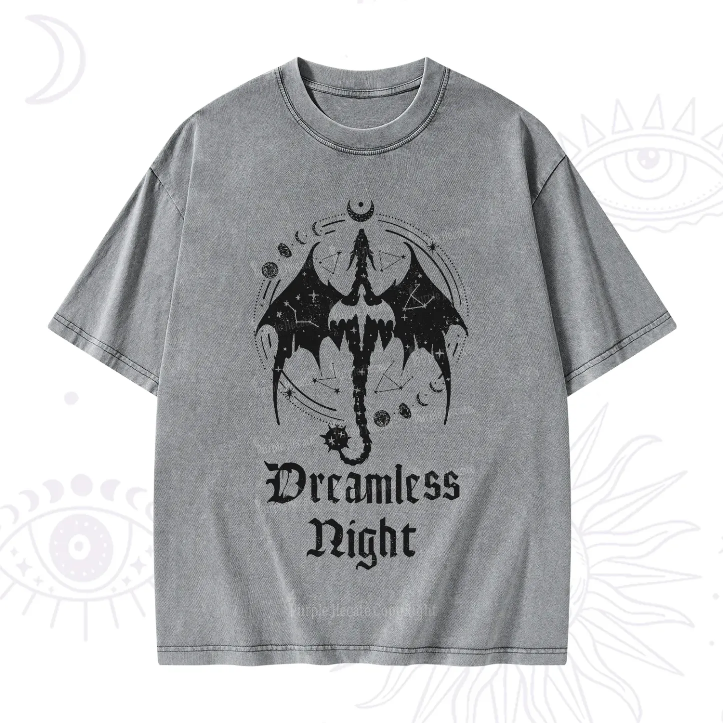 Purplehecate Dreamless Night Dragon Washed T-Shirt