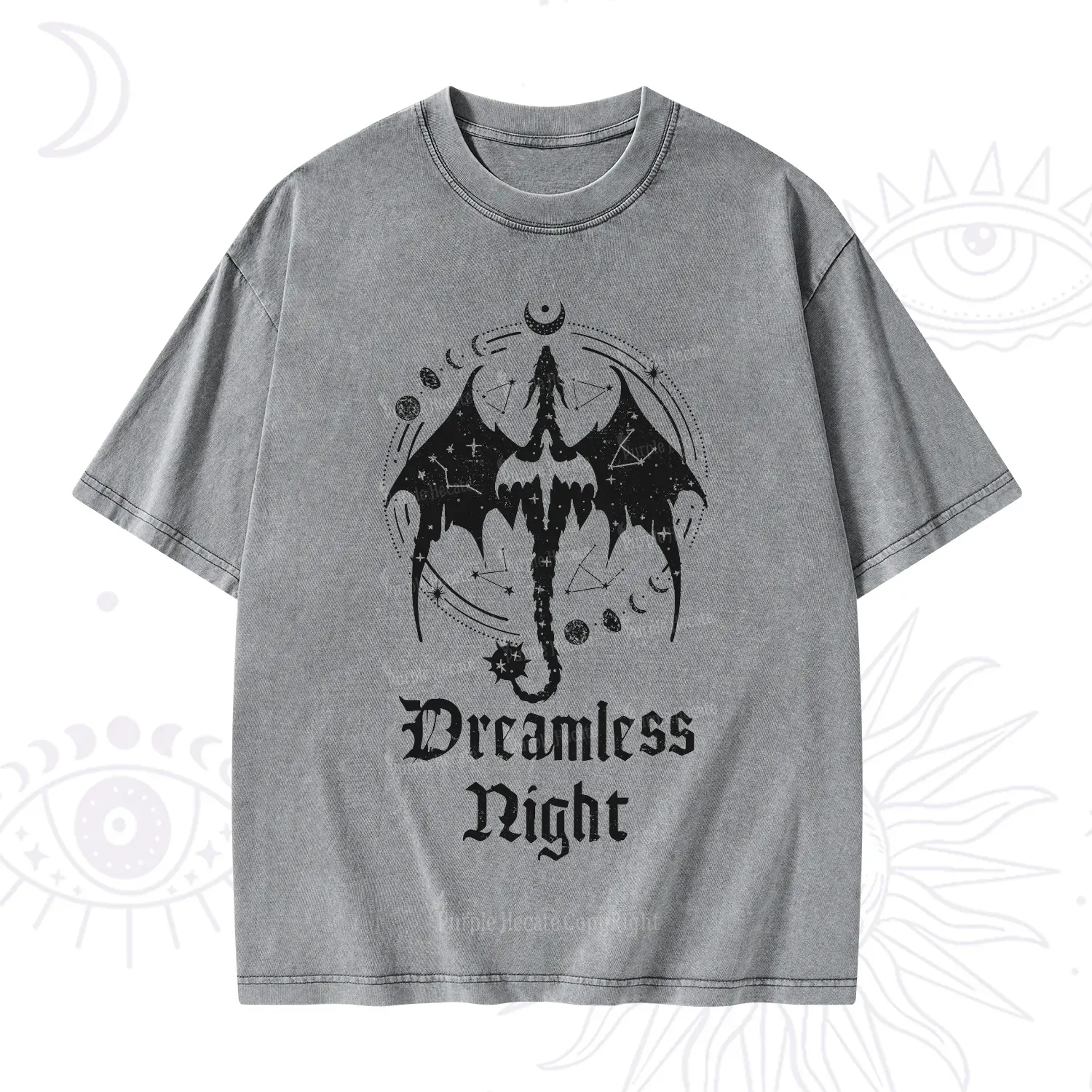 Purplehecate Dreamless Night Dragon Washed T-Shirt