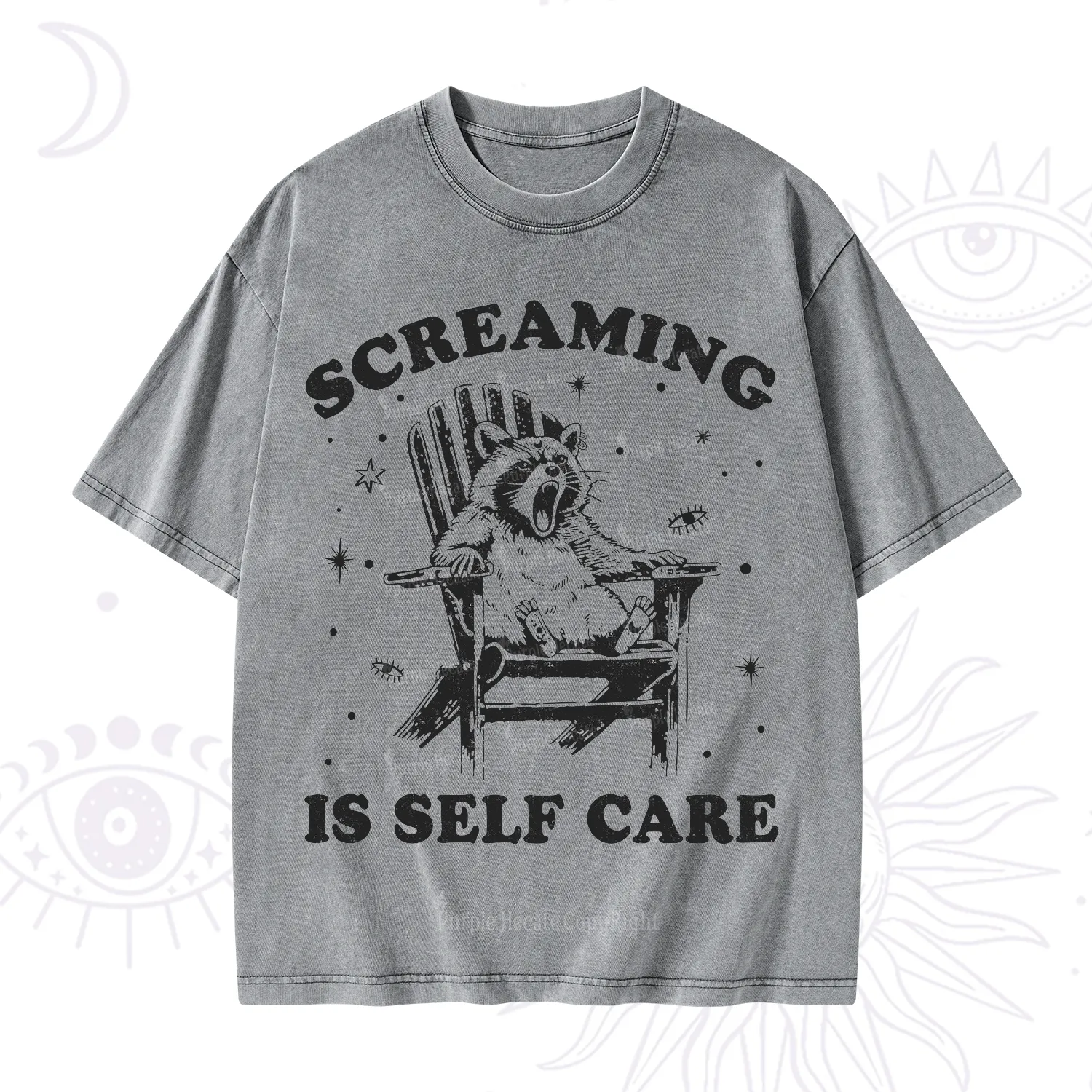 Purplehecate Screaming is Self Care Washed T-Shirt