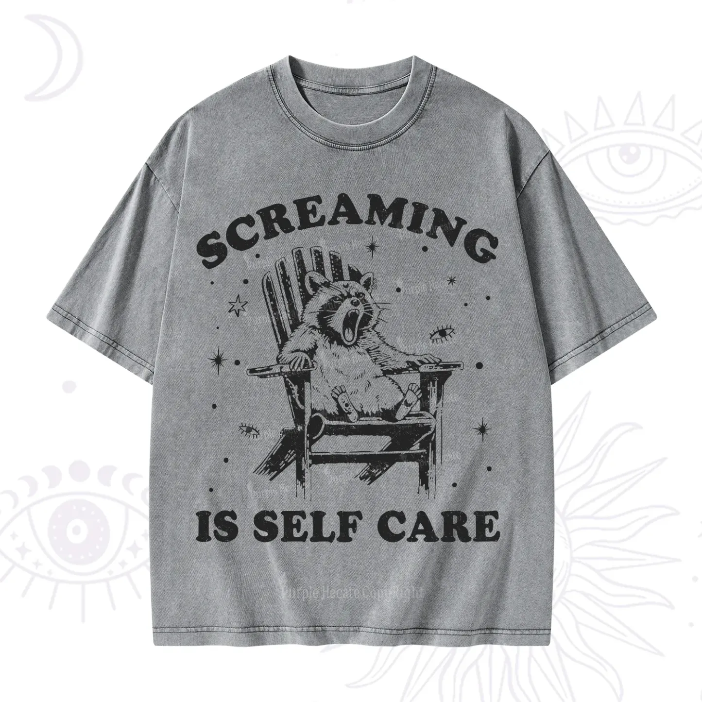 Purplehecate Screaming is Self Care Washed T-Shirt
