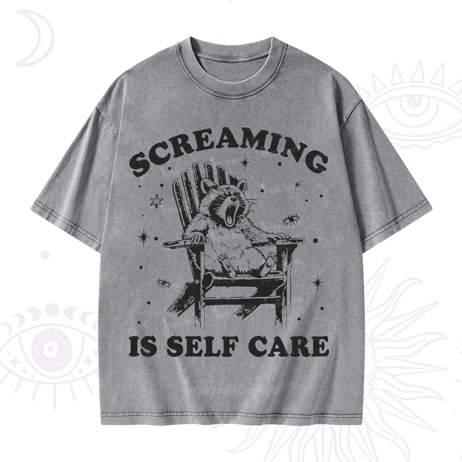 Purplehecate Screaming is Self Care Washed T-Shirt