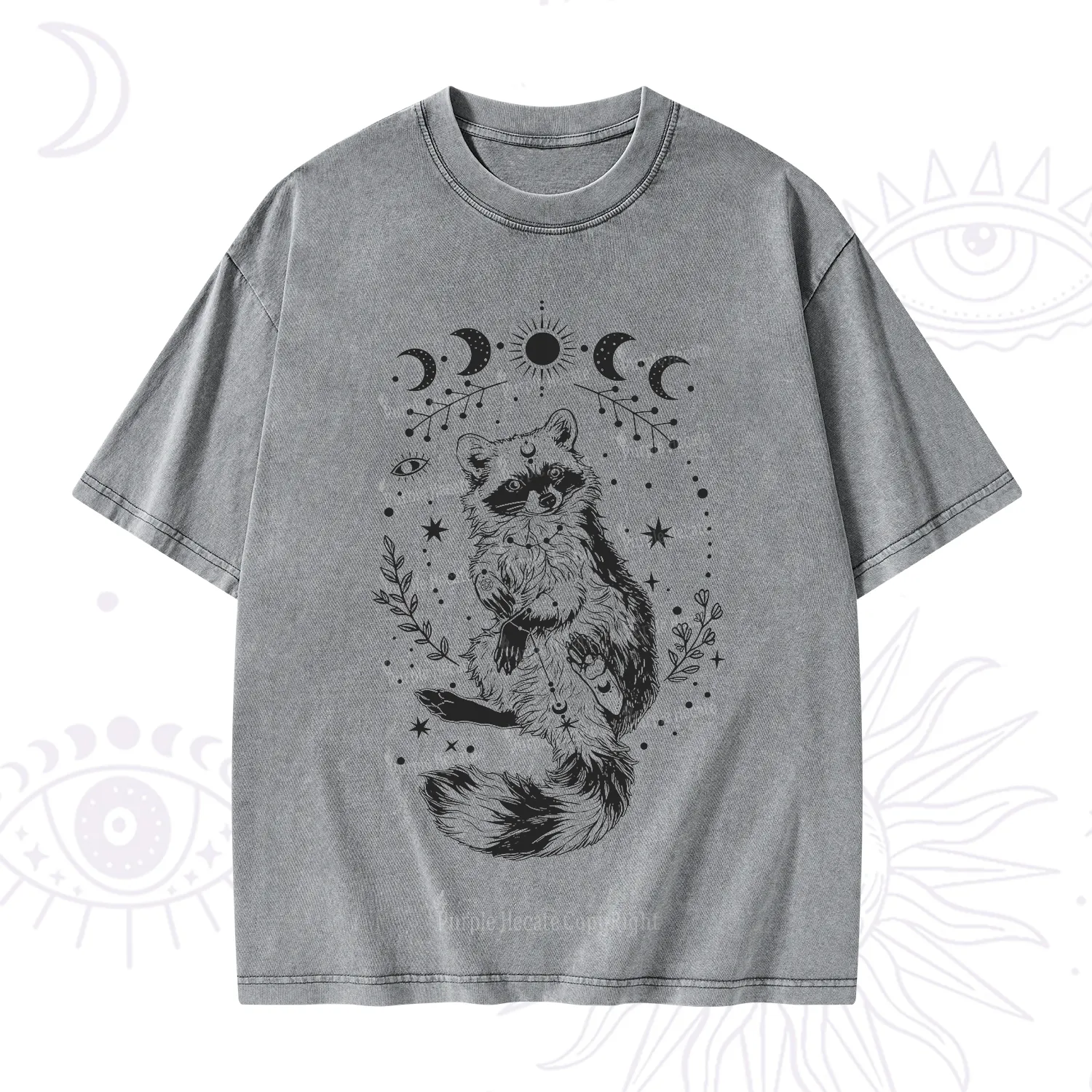 Purplehecate Lunar Magic Raccoon Washed T-Shirt