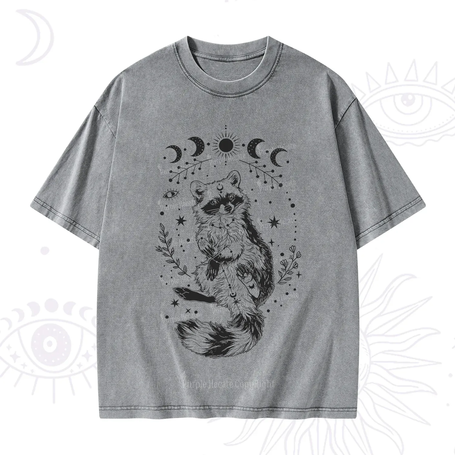 Purplehecate Lunar Magic Raccoon Washed T-Shirt