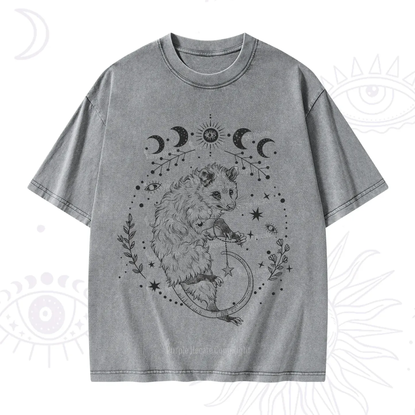 Purplehecate Lunar Magic Opossum Washed T-Shirt