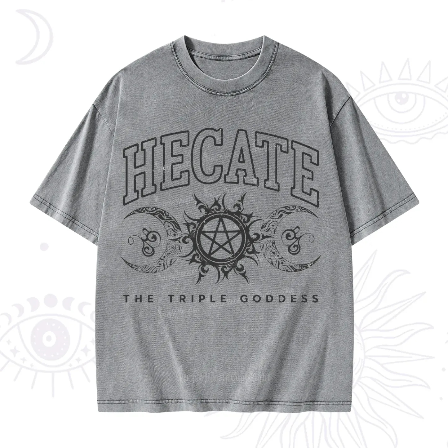Purplehecate The Triple Goddess Hecate Washed T-Shirt