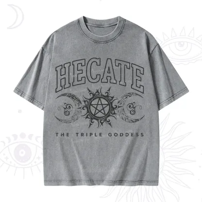 Purplehecate The Triple Goddess Hecate Washed T-Shirt