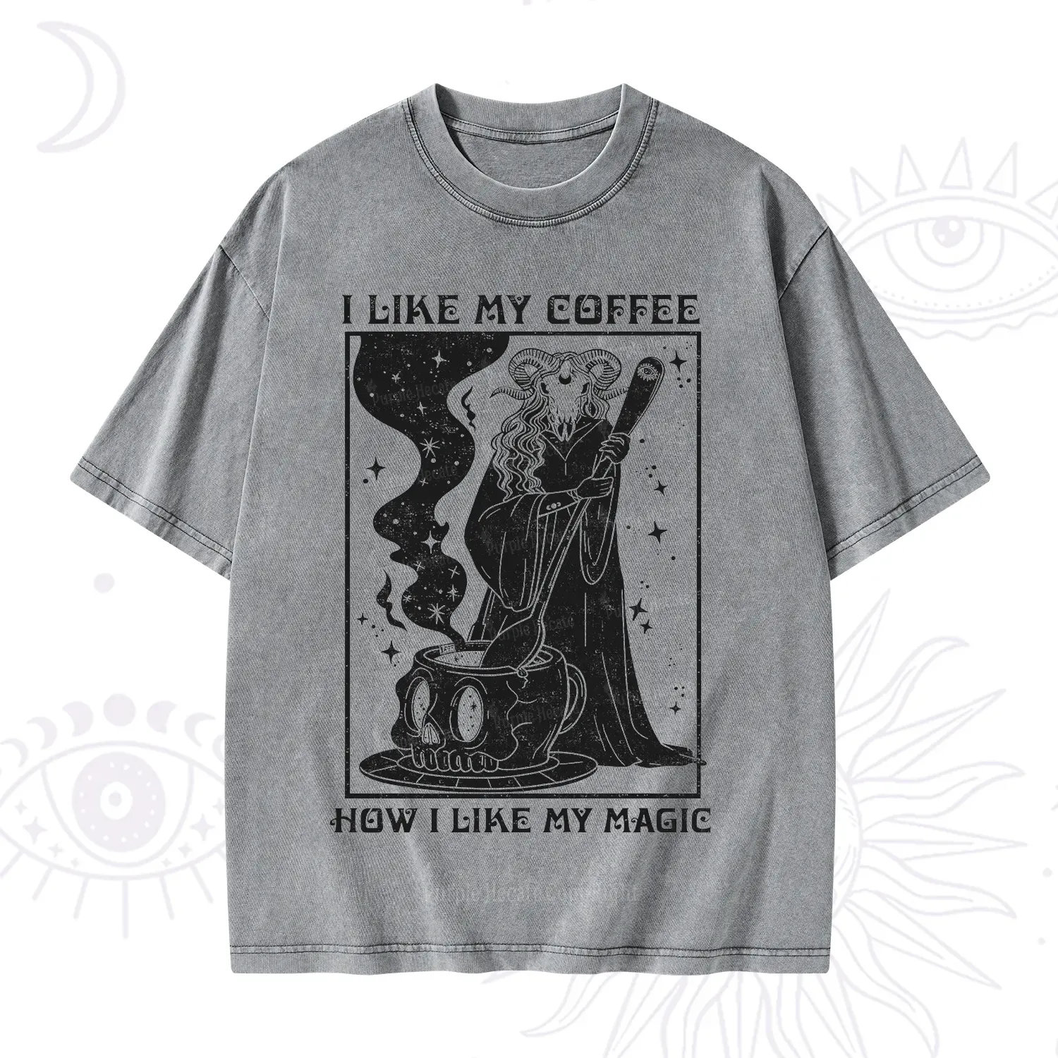 Purplehecate I Like My Coffee How I Like My Magic Washed T-Shirt