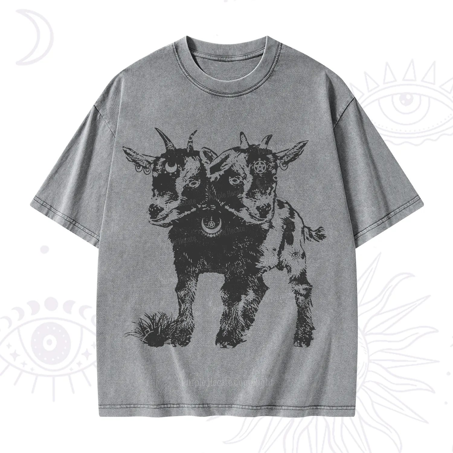 Purplehecate Two Headed Goat Washed T-Shirt