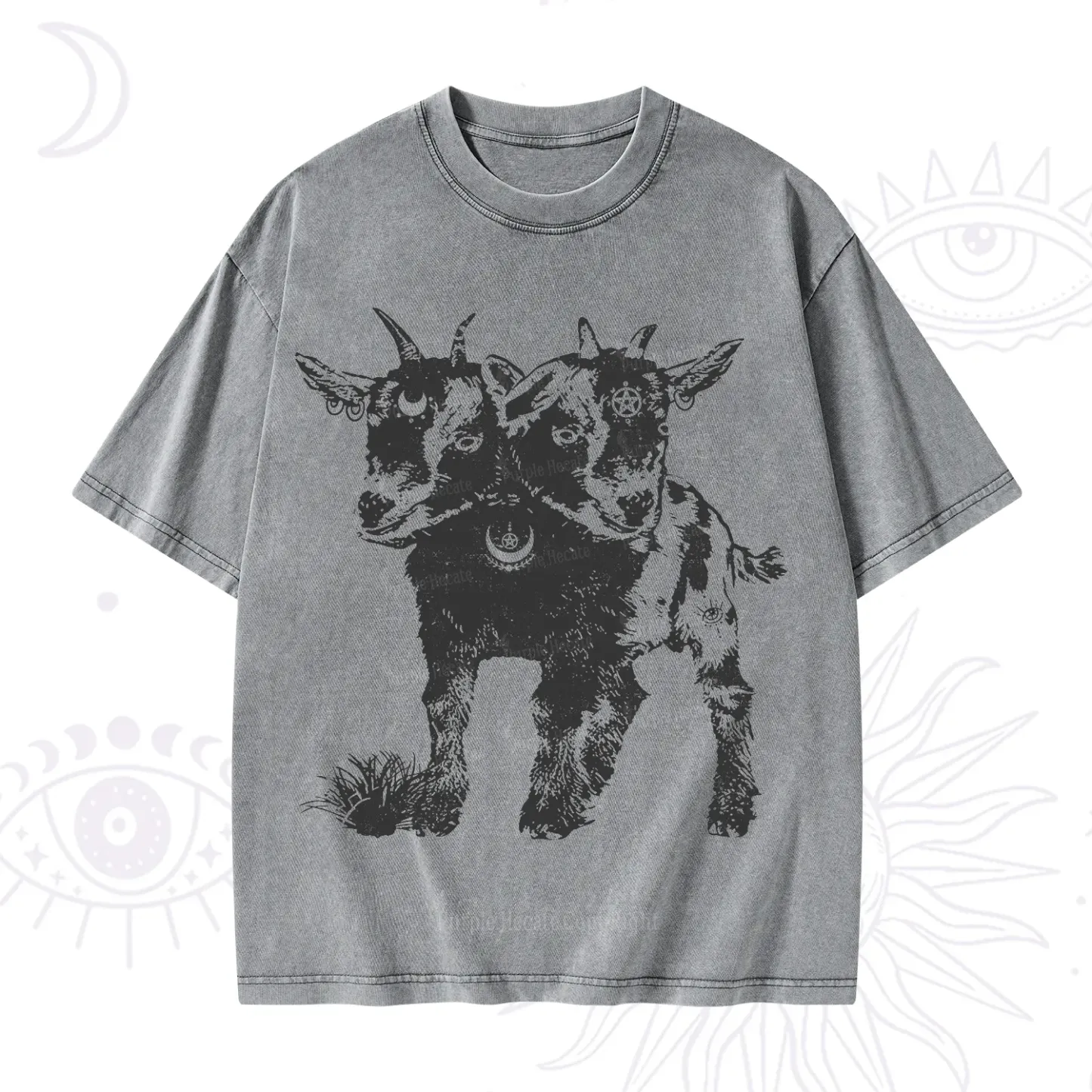 Purplehecate Two Headed Goat Washed T-Shirt