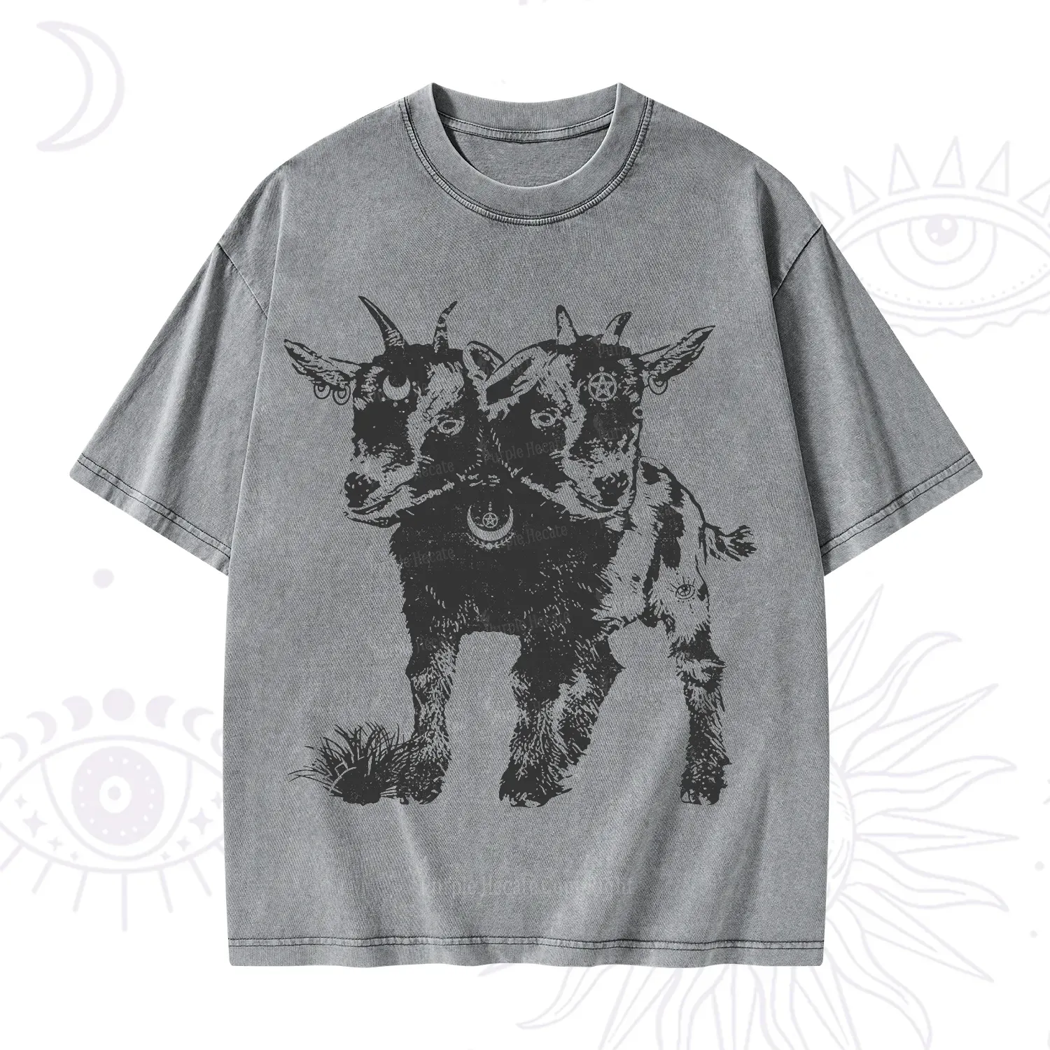 Purplehecate Two Headed Goat Washed T-Shirt