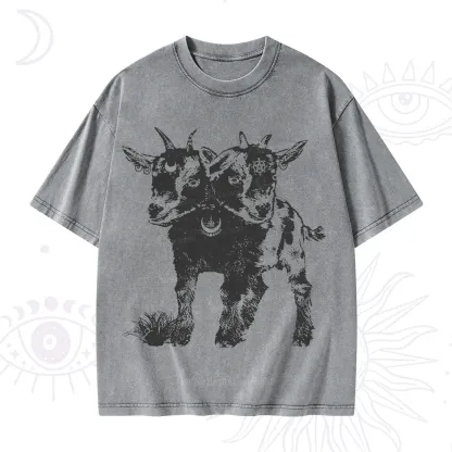 Purplehecate Two Headed Goat Washed T-Shirt