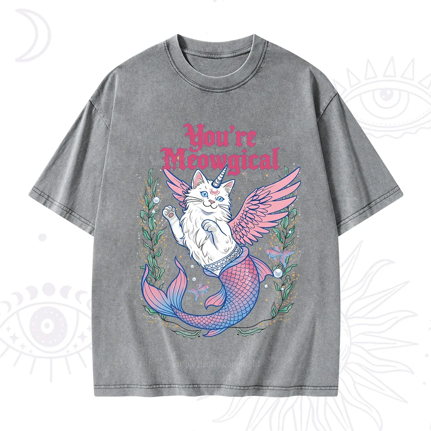 Purplehecate You're Meowgical Washed T-Shirt