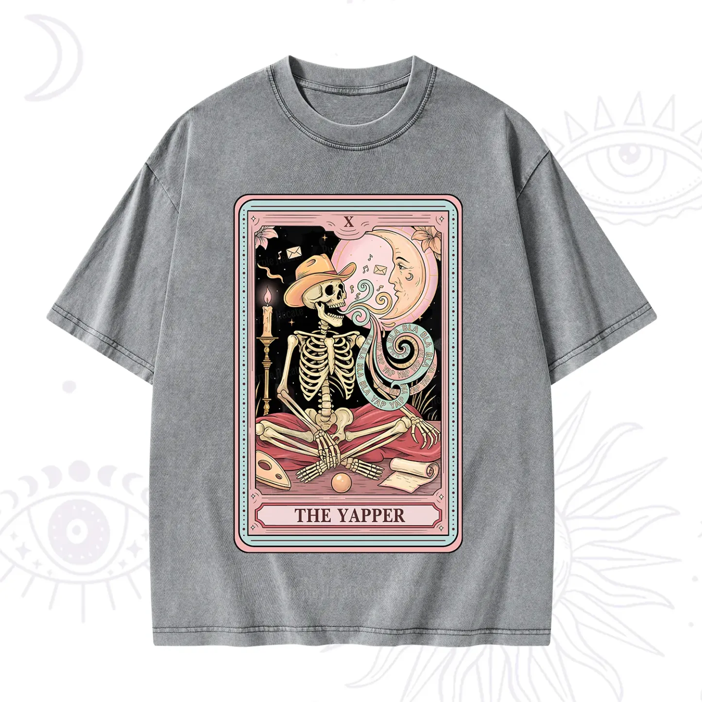 Purplehecate The Skeleton Yapper Tarot Washed T-Shirt