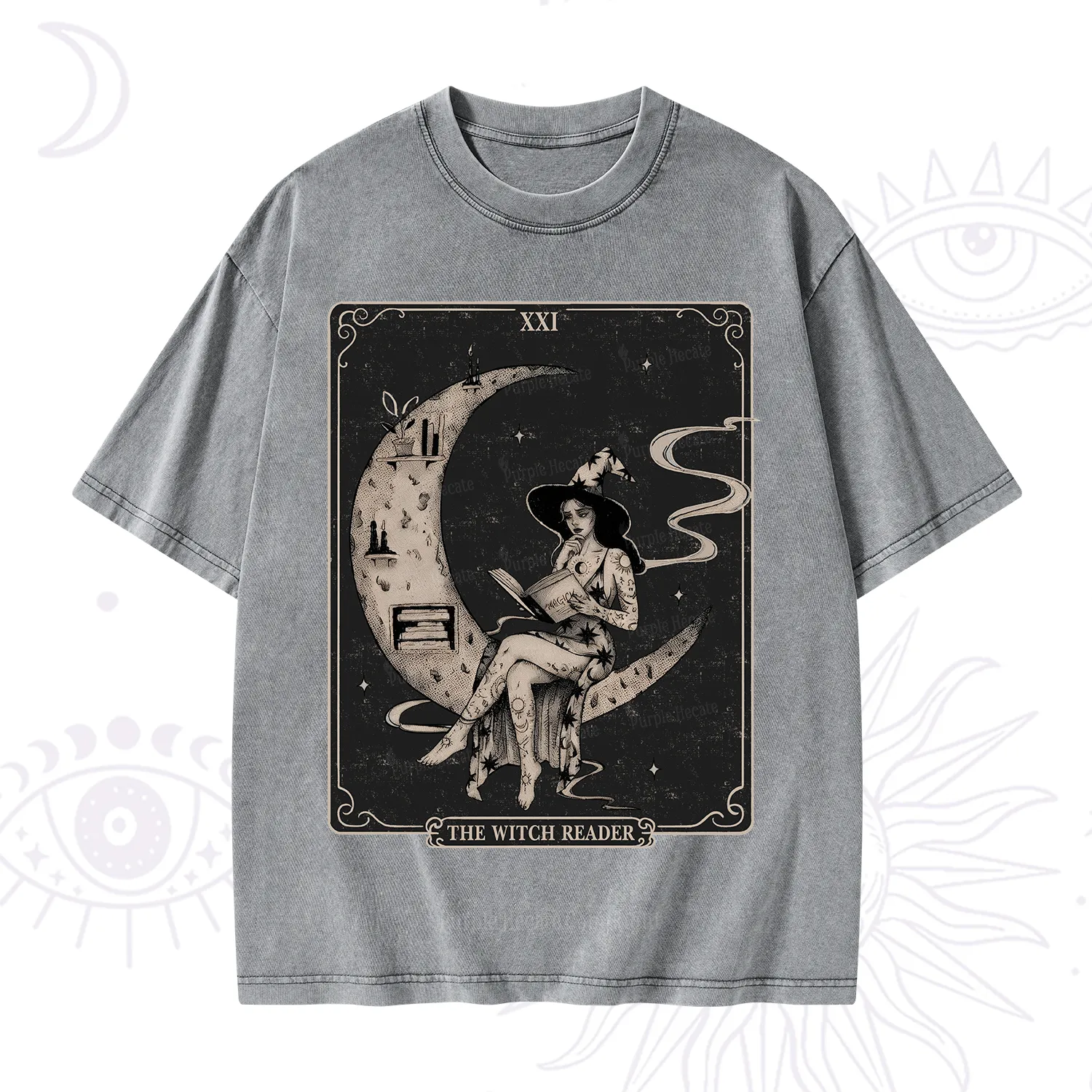 Purplehecate The Witch Reader Washed T-Shirt