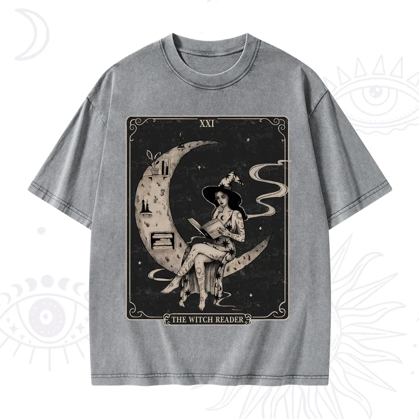 Purplehecate The Witch Reader Washed T-Shirt