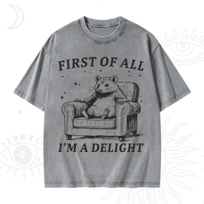 Purplehecate First Of All I'm A Delight Opossum Washed T-Shirt