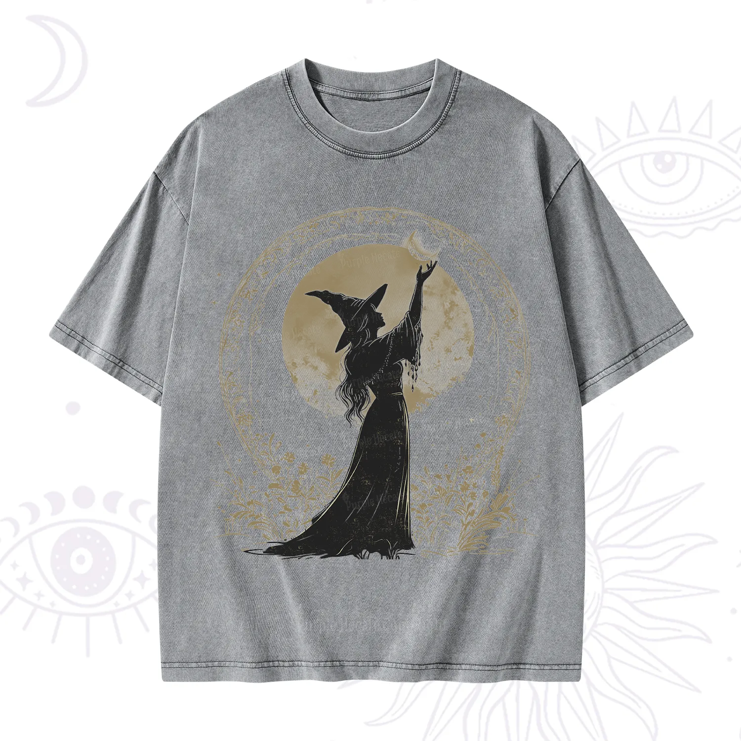 Purplehecate The Moon Witch Washed T-Shirt